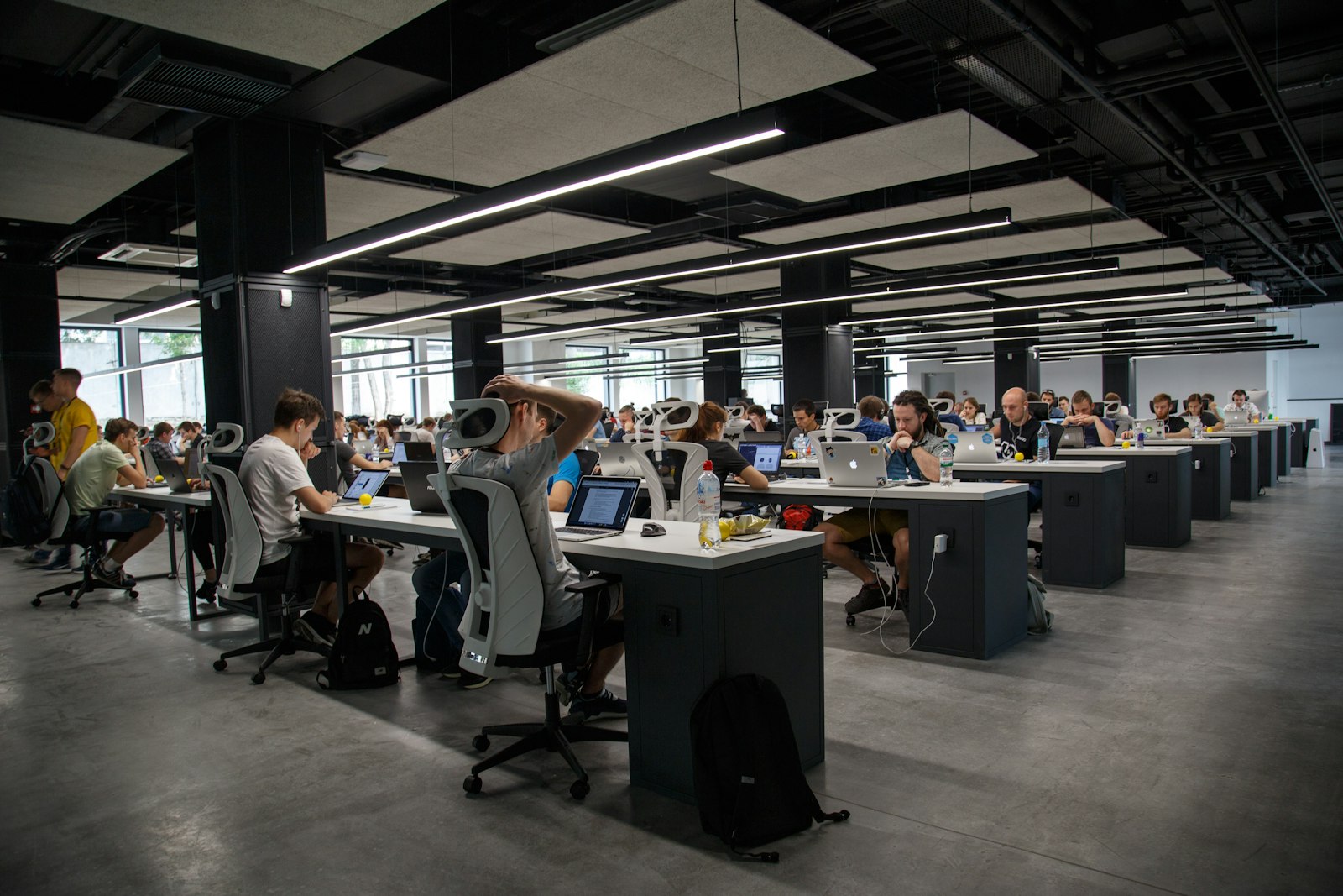 Operations team working at their workstations